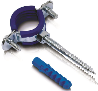 Хомут металлический Blue Ocean (шуруп и дюбель) - 32/М8х80 (300шт/кор)