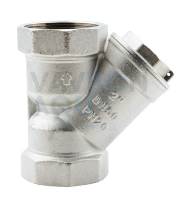 Фильтр косой ALATO сетчатый ВР-ВР, латунь никелированная 2" (2/8)