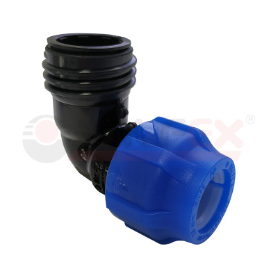 Отвод ПНД компрессионный с наружной резьбой 32х1" (75/15) VALFEX