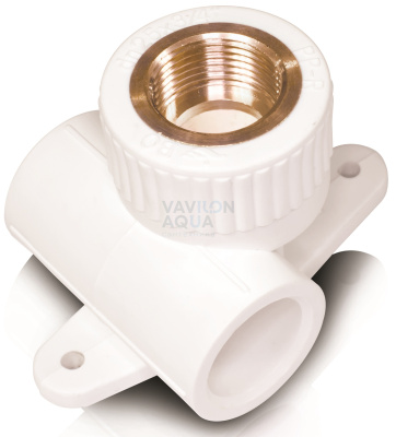 Тройник комби с настенным креплением Blue Ocean 25 х 1/2" (вн) (70шт/кор)