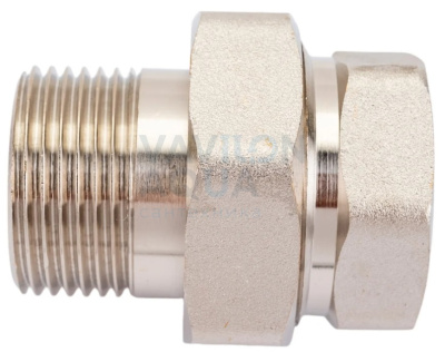 Сгон (американка) Double Lin прямой Н/В 1" никелированная латунь (1/7/70)