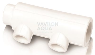 Коллектор универс. Blue Ocean (2 отвода) - 40х20х2 (межосевое 100 мм) (20шт/кор)