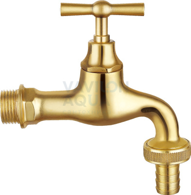 Вентиль для подключения шланга Double Lin Полированная Латунь 1/2" (1/72)