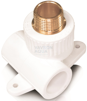 Тройник комби с настенным креплением Blue Ocean 25х1/2" (нар) (60шт/кор)