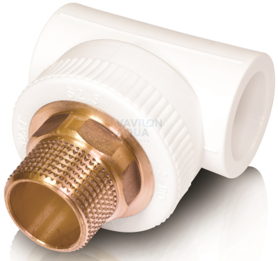 Тройник комби Blue Ocean (нар) - 40х1"(под ключ) (1/4/20)