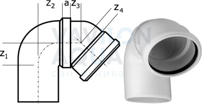 Отвод сифонный для бесшумной кан.системы ПП, "OSTENDORF" (SKUB), 110 х 45*