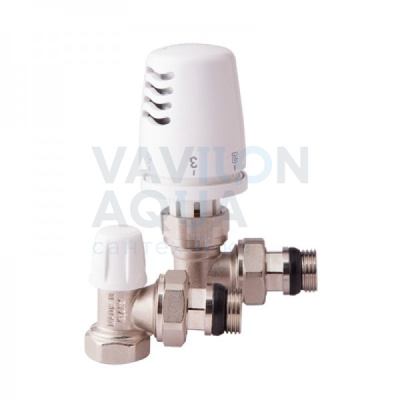 Термокоплект ICMA УГЛОВОЙ с термоголовкой, подающим и нижним клапанами, 1/2"