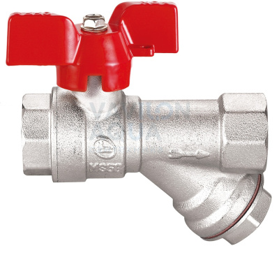 Шаровой Кран Double Lin Бабочка Полнопроходной с фильтром ВР/ВР 3/4"