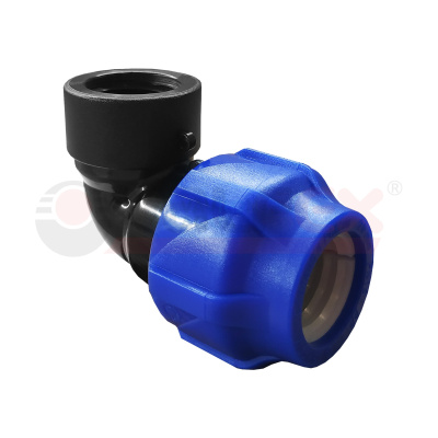 Отвод ПНД компрессионный с внутренней резьбой 20х3/4" (150/30) VALFEX