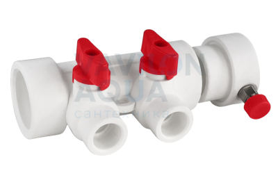 Valfex Коллектор ППР с отсечными Кранами (к) и воздухоотводчиком - 40 х 20 х 5 выходов (30/1)