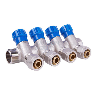 Коллектор вентильный в комплекте с евроконусом 16 выхода мм QS-1642