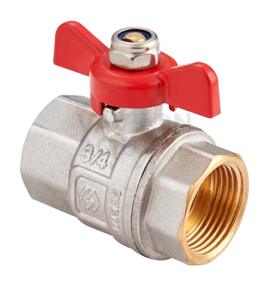 Кран шаровый полнопрох. "AquaHit"- "MVI", бабочка (вн/вн) - 1/2"