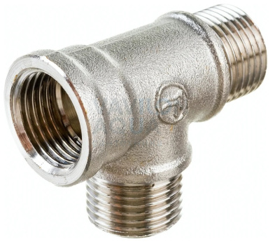 Тройник Double Lin вр/нр/нр - 1/2" никелированная латунь (1/20/240)
