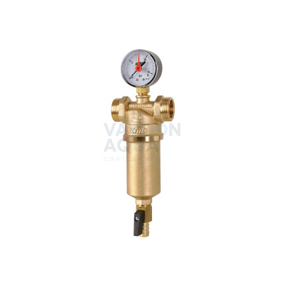 Фильтр самопром.с манометром ICMA, 100 мкм, Р-25 атм., Т-90*, (нар/нар) - 1" и (вн/вн) - 3/4"