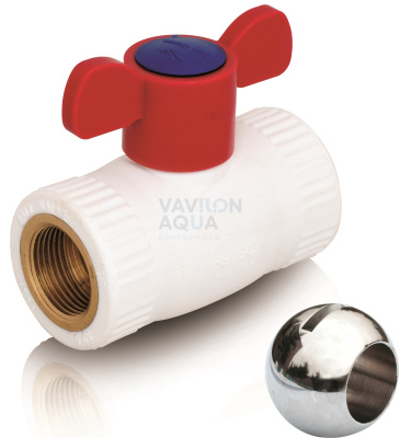 Кран шаровый Blue Ocean (ГВС) (вн-вн)-1/2" бабочка (75шт/кор)