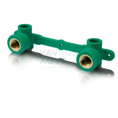 Водорозетка на планке (вн)-2 PPRF/ITWMD90E(G)-20х1/2"  ЗЕЛЕНАЯ (1/10/40)