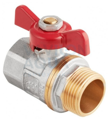 Кран шаровый полнопрох. "AquaHit"- "MVI", бабочка (вн/нар) - 3/4"