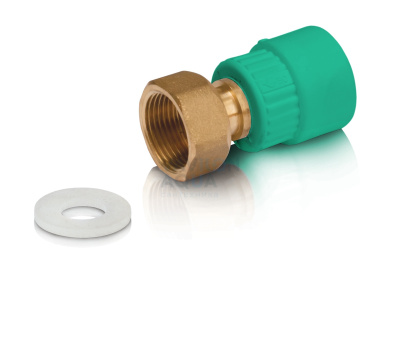 Муфта с накидной гайкой латун вставка (вн) PPRF/CA-FTNB(G)-25х3/4" ЗЕЛЕНАЯ  (1/20/160)